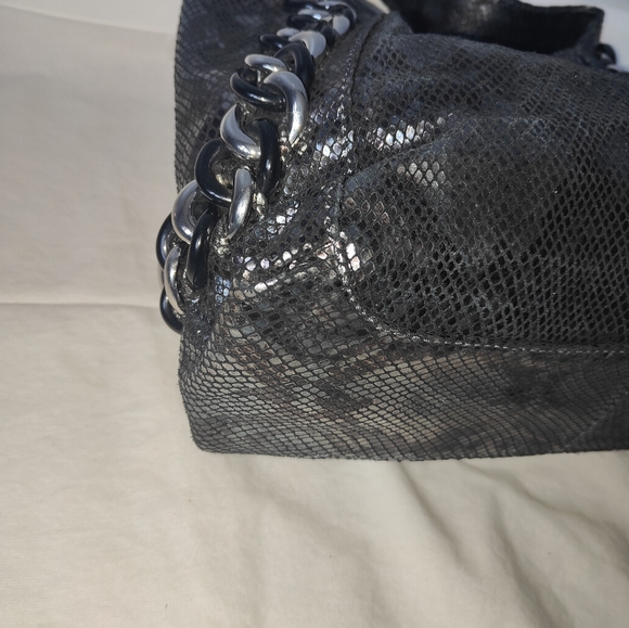 Authentic $448 Michael Kors Gunmetal Python Snakeskin Genuine Leather Pu… - Picture 8 of 16